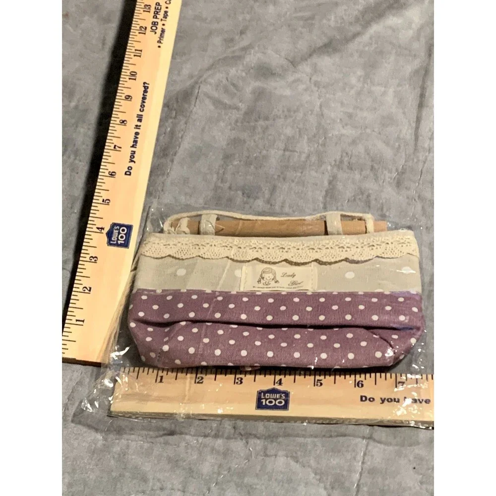 Loady Girl Wall Storage Basket Beige & Lavender with White Dots